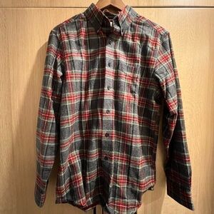 LL. Bean Men's Plaid Shirt - Red and Gray